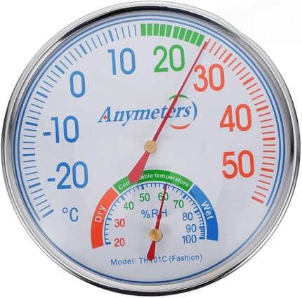 Termometre Isı ve Nem Ölçer Sauna Sıcaklık Ölçme Derece Gösterge Pilsiz Mekanik Düz 1 Adet