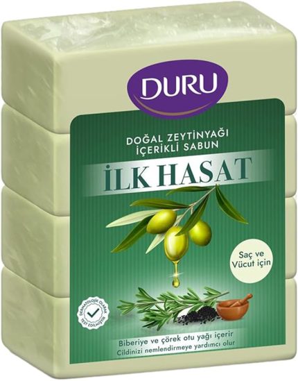 İlk Hasat Doğal Zeytinyağı İçerikli Sabun 4 × 150 gr