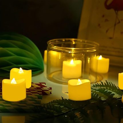12 LED alevsiz mum, LED tealight mum, titreyen alev ışığı, pilli, Cadılar Bayramı, Noel, Noel ağacı, paskalya, düğün, parti, bar için dekorasyon, sıcak beyaz