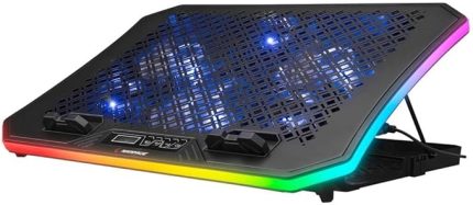 AD-RC34 Metafor Rgb 6 Fanlı Telefon Tutuculu Rgb Işıklı 15-17 Notebook Soğutucu Stand