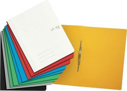 Von 10'lu paket telli dosya A4,%100 geri dönüşümlü karton, metal klipsli, 250 yaprak için, yumuşak kapaklı klasör, okul, üniversite ve ev için, çok renkli, 30162099