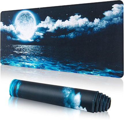 Kiraz Çiçeği Fare Altlığı (800 × 300 × 3 mm) Uzatılmış Büyük Fare Altlığı Çalışma Masası Altlığı, Dikişli Kenarlar Fare Altlığı, Kaymaz Kauçuk Taban, Oyun Fare Altlığı XL