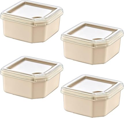 4'Lü Q-Box Saklama Kabı Latte 350 ML