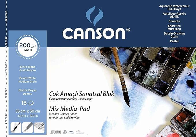 Fineface Çok Amaçli Resim Bloklari 200Gr 35X50 15Yp Spiralli Resim Defteri