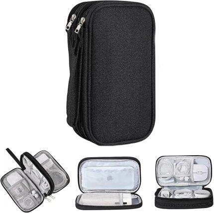 Taşınabilir Su Geçirmez Çift Katman Fermuarlı 8 Bölmeli Hard Disk Seyahat Çantası Organizer Al4210