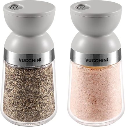 Vzaahu tuzluk ve biberlik seti, tamamen çıkarılabilir, bulaşık makinesinde yıkanabilir, 3 mod, gri