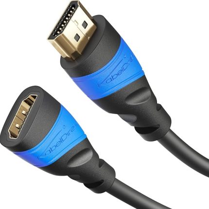 – Özel A.I.S. korumalı HDMI uzatma – 1,5m (4K@60Hz Ultra HD – Ethernetli Yüksek Hızlı HDMI, Blu-ray/PS5/Xbox Series X/Switch/Gaming için uzatma kablosu)
