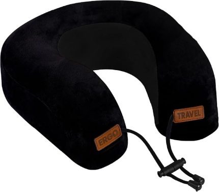 Ortopedik Seyahat Yastığı Visco Boyun Destekli Seyahat Yastığı - Mavi | Ergo Travel (Siyah)
