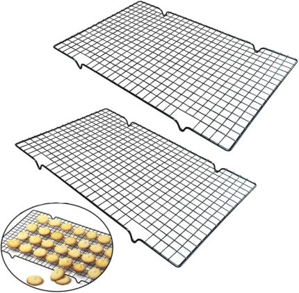 Soğutma ızgarası paslanmaz çelik ızgara köşeli metal pasta soğutucu, pişirme, ızgara, soğutma, pasta soğutucu, pasta soğutma, pasta soğutma, pişirme için uygun, 2 adet
