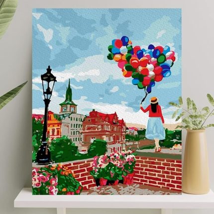 Hobi Sanat Sayılarla Boyama Tuval Seti Fırça Boya Dahil (Çıtalı) 40x50 CM - Galata