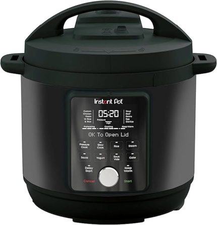 Pot, Duo Plus Whisperquiet/Sessiz Çok Amaçlı Pişirici, Düdüklü Tencere, Sterilizatör, Yoğurt Hazırlayıcı, Sous Vide Cihazı, DPPC604, 5.7 Litre, Siyah