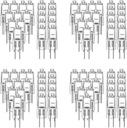 80 Adet G4 Halojen Ampuller, 20W 12V Halojen Ampuller 2 Pin Şeffaf Lamba Ampul, Ocak Aydınlatması için, Sinyal Işıkları, Parça