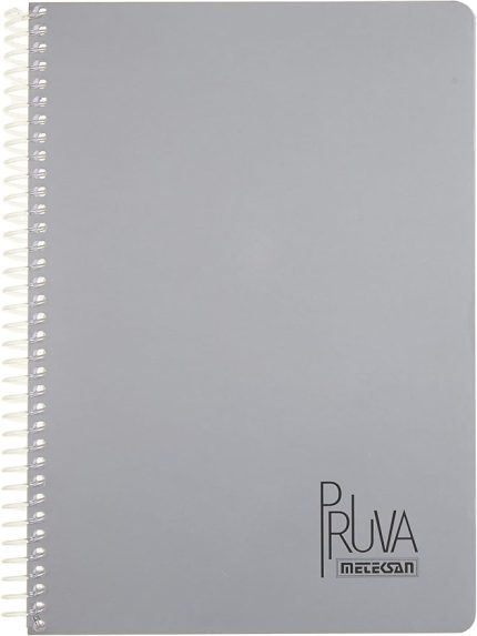 Pruva A4 Pet Spiralli Karton Kapaklı Defter 144 Yaprak - Astarlı - Gri/mavi(çeşitli renk)