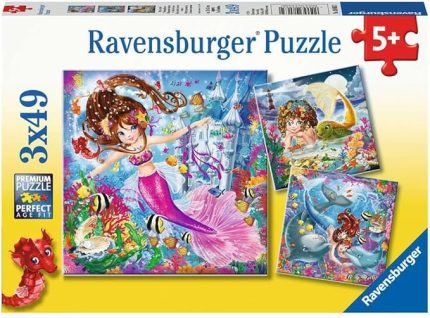 3x49 Parça Puzzle Walt Disney Deniz Kızı Renkli 3+