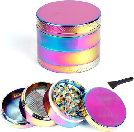 50 mm 4 Katmanlı Mıknatıslı Çinko Alaşım Herbal Grinder Baharat Bitki Ot Tütün Öğütücü Renkli