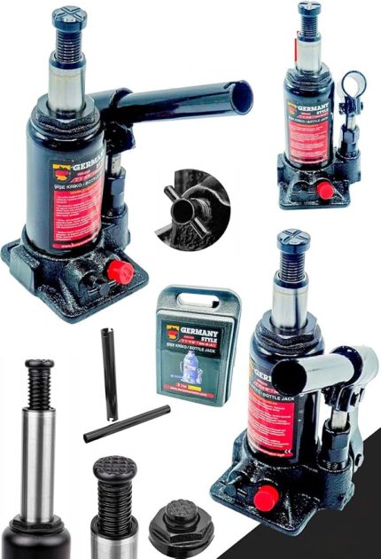 Germany Style Titanium Pro Black 2 Ton Hidrolik Araba Karavan Oto Şişe Kriko