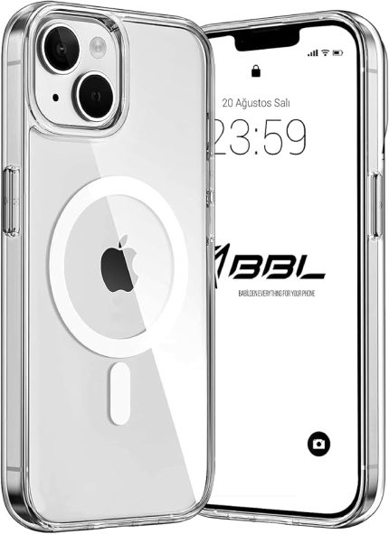 iPhone 13 için Kılıf Kamera Korumalı Magsafe Wireless Şarj Özellikli Şeffaf Kılıf