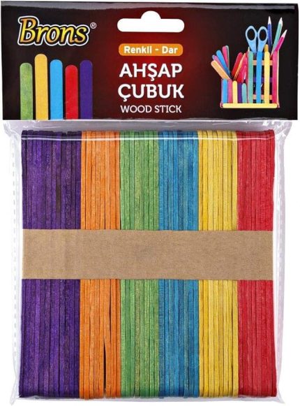 Dil Basma Çubuğu (Abeslang) RENKLİ 50`li Paket (150x18 mm)