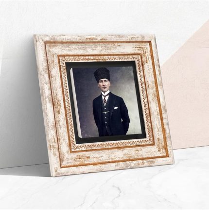 Stone Atatürk Taş Duvar Tablosu - Çerçeveli Taş Tablo - Dekoratif Duvar Sanatı - Modern Ev ve Ofis Duvar Dekoru T1-133