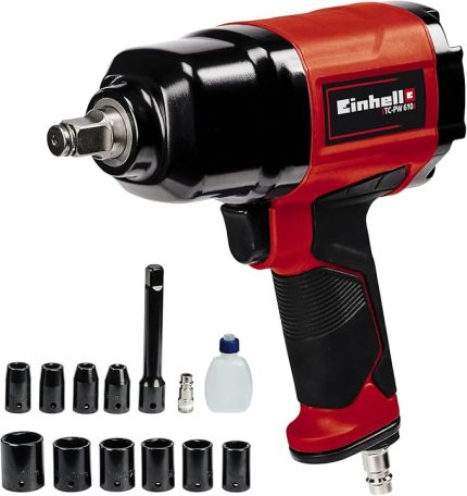 Havalı Darbeli Somun Sıkma TC-PW 610 (Maks. tork 610 Nm, sağ/sol dönüş, 10 adet soket, boş yağ şişesi, tapa nipeli, 125 mm uzatma aparatı) - 4138960