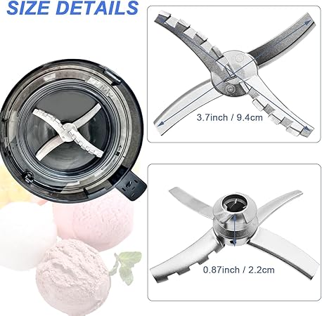 Creami Deluxe NC501 Serisi Dondurma Makineleri ile Uyumlu Yedek Kürek Bıçağı, Ninja Creamy Deluxe NC501 NC500 Serisi için Yedek Parça Aksesuarları, Paslanmaz Çelik, Gümüş - Görsel 3