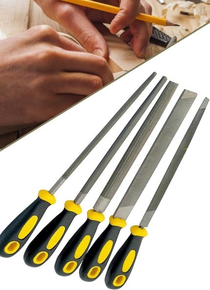 Meşem-1290 Büyük Boy Eğeleme Seti 32cm 5'li Eğe Seti Hava Çeliği, Metal, Ağaç 1410