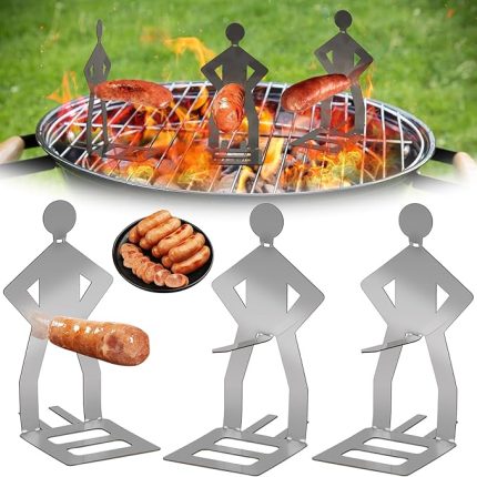 Adet Komik Sosisli Sandviç Barbekü Aletleri, Paslanmaz Çelik Barbekü Sosis Standı Tutucu, Açık Izgara için Barbekü Aksesuarları, Kamp Açık Piknik Bahçe Mutfak için Barbekü Çatalı, Erkekler için