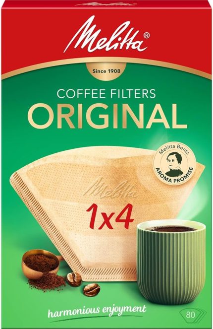 Original Kahverengi Kahve Filtre Kağıdı 1x4 Numara 80'li Paket