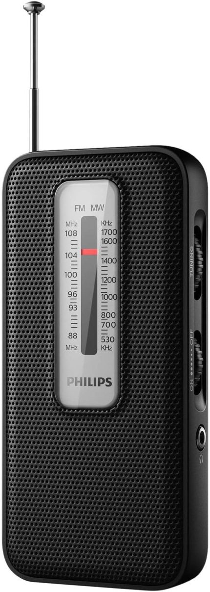 taşınabilir FM radyo/küçük retro radyo, mutfak, banyo veya garaj için ideal/klasik tasarım, kullanımı kolay, pille çalışır/Philips Radio TAR1506/00