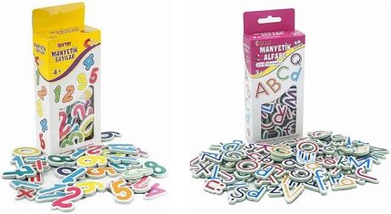 Manyetik Mıknatıslı Türkçe - İngilizce Harfler ve Sayılar Eğitici Alfabe ve Sayı Magnet