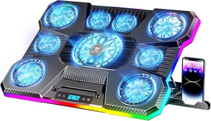 Sx-45 Freezer 9 Rgb Fanlı Notebook Soğutucu Stand Lcd Ekranlı Siyah 10-19 inç 1 Usb 1 Type-c