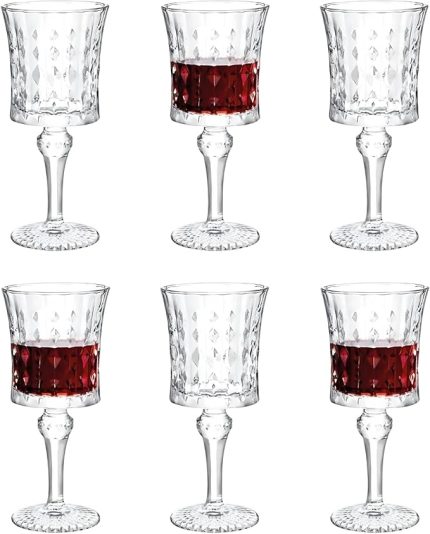 Kristal Kadeh Seti - 200 ml Zarif Desenli Bardak, Su ve Şerbet Kadehi, Davet ve Günlük Kullanım İçin Şık Tasarım
