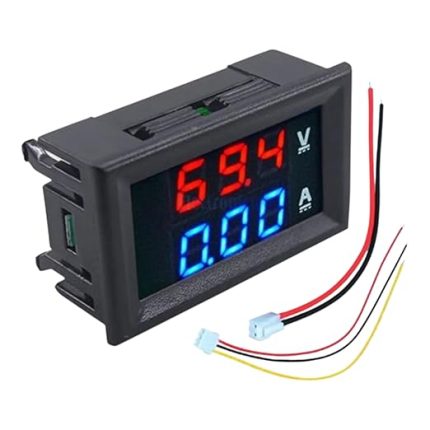 Dual Voltmetre Ampermetre Volt Akım Ölçer Dc 0-100v 10a Kırmızı-Mavi, Voltmetre, Ampermetre