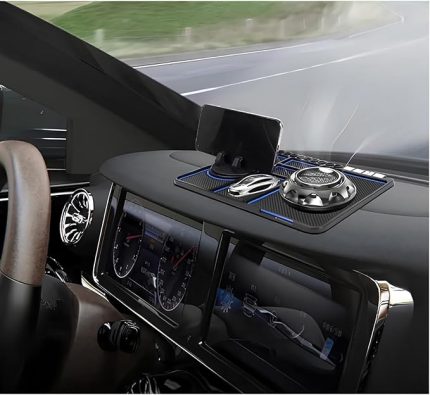 Torpido Üstü Numaratörlü Telefon Tutucu Kaydırmaz Mat Araba için Kaymaz Telefon Pedi, Çok İşlevli Araba Kaymaz Gösterge Paneli Matı, Evrensel 360° Dönebilen Cep Telefonu Tutucu