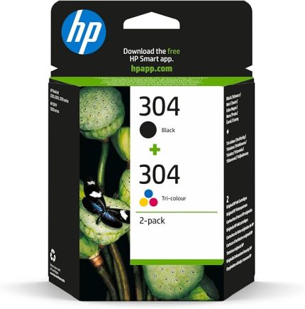 304 (3JB05AE) Multipack Orijinal Yazıcı Kartuşları 1x Siyah, 1x Renk HP DeskJet 26xx, 37xx, ENVY 50xx, 2 Sayı (1'li Paket), 120 sayfa (siyah)