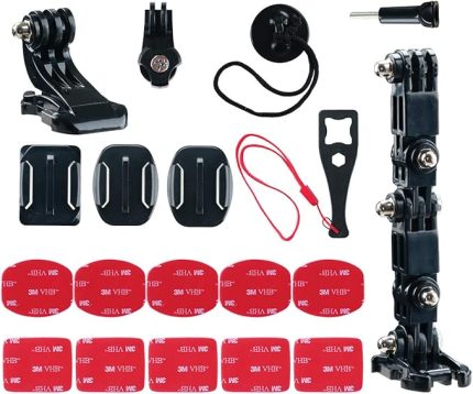 Kamera kask tutucu aksesuar kiti, aksiyon kamerası aksesuarı, GoPro 8/7/6/5/4 ile uyumlu