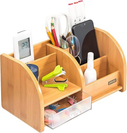 DX-403 BAMBU DESENLİ AHŞAP KALEMLİK, MASAÜSTÜ DÜZENLEYİCİ