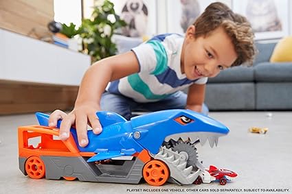 Wheels Köpek Balığı Taşıyıcı Hot Wheels Köpek Balığı Taşıyıcı Oyun Seti, 1 Adet 1:64 Ölçekli Araba İçerir, 4-8 Yaş Arası Çocuklar İçin GVG36 GVG36 - Görsel 2