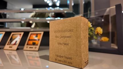 Ahşap Polaroid Anı Çerçevesi, 61mm x 61mm, 10'lu Paket