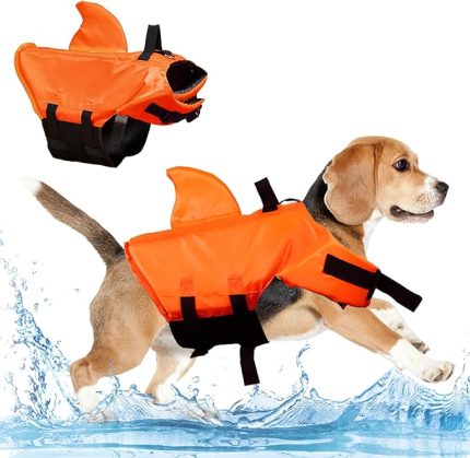 Hai Dog can yeleği, güzel can yeleği, köpekbalığı, göz alıcı can yeleği, köpek turuncu, M