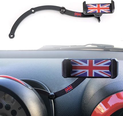 Mini Cooper Cep Telefonu Tutucu, Katlanabilir Görünmez 360° Döndürme Araç Telefonu GPS Tutucu, Mini Cooper R55 R56 R57 R60 R61 (MINI R) için
