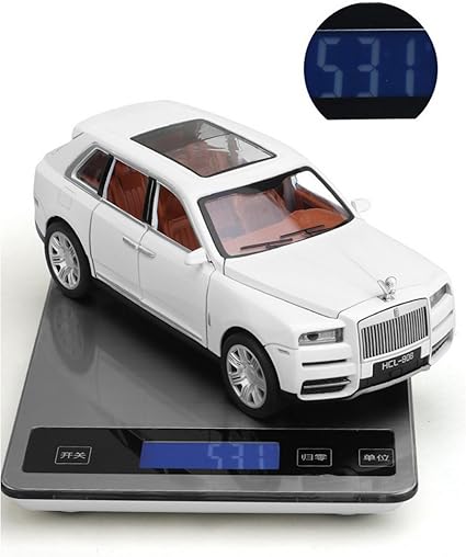 Metal Buhar Atan Led Işıklı Ses Efektli 1:22 Ölçek Rolls Royce Model Jip Araba Diecast Koleksiyonluk Hediyelik Çık Bırak (BEYAZ) - Görsel 3