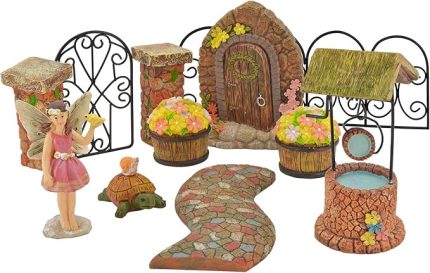 Garden Products Pebble Lane Peri Bahçesi Seti, Poliresin, 11 Parça