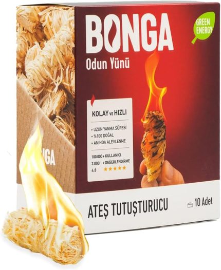 Soba, Şömine, Mangal Tutuşturucu 10 Adet 140 gr - Jel Ve Çıra Alternatifi Doğal Odun Yünü