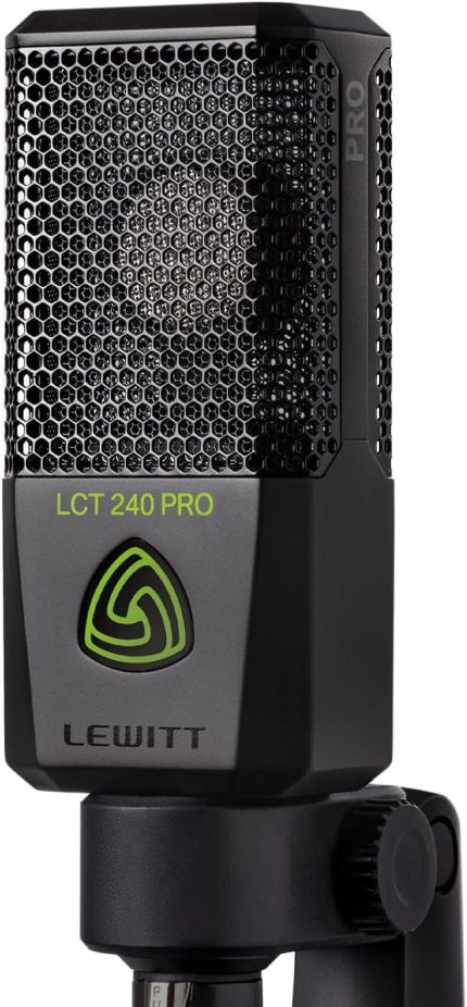 XLR kondansatörlü mikrofon, vokal enstrüman kayıtları ve akış için - LCT 240 PRO profesyonel kondansatör kapsülü mikrofon tutucu ve rüzgar koruması - ev kaydı için mükemmel (siyah)