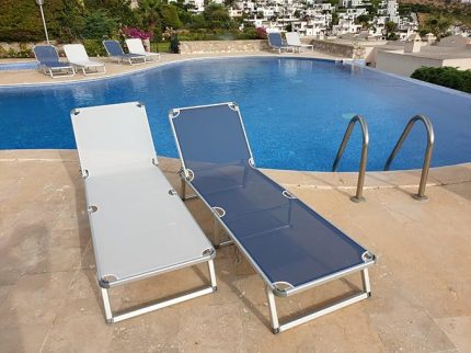 Concept Katlanır Şezlong Alüminyum Ferrari File Yırtılmaz Kumaş