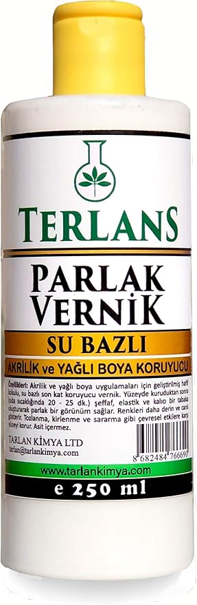 Su Bazlı Parlak Vernik 250 ml Akrilik ve Yağlı Boya Koruyucu