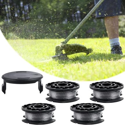 4 adet çim biçme makinesi misina makarası, F016800569, Bosch Φ1,60 mm 4,0 m ile uyumlu, Bosch ART 23 SL/ART 26 SL için akülü çim biçme makinesi makarası ve 1 yedek düzeltici kapağı F016F04557