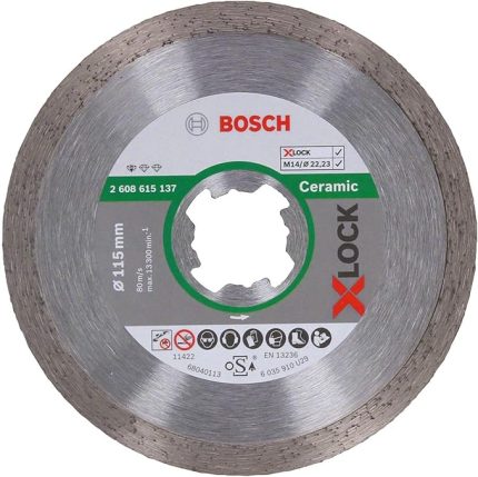X-Lock - Standard Seri Seramik için Elmas Kesme Diski, 2608615137, 115mm, Gri
