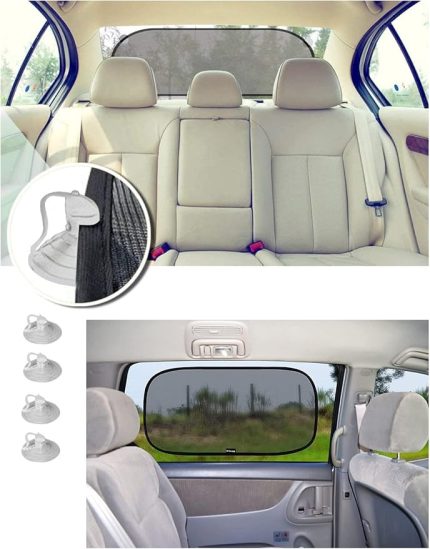 Arka Ve Yan Camlar Için Vantuzlu Güneşlik Perde Seti Araç Perdesi (3'lü Set)